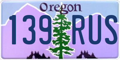 OR license plate 139RUS