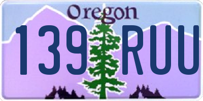 OR license plate 139RUU