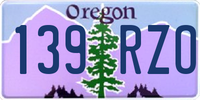 OR license plate 139RZO