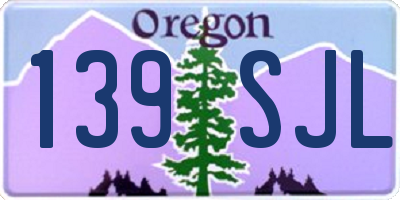 OR license plate 139SJL