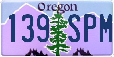 OR license plate 139SPM