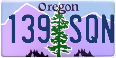 OR license plate 139SQN