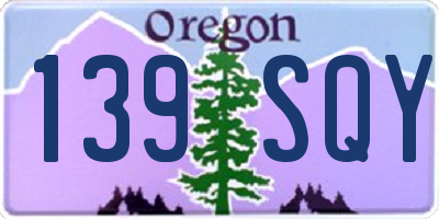 OR license plate 139SQY