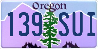 OR license plate 139SUI