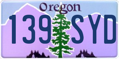 OR license plate 139SYD