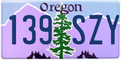 OR license plate 139SZY