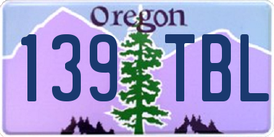 OR license plate 139TBL