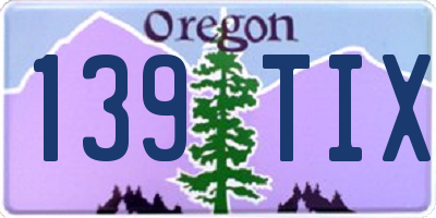 OR license plate 139TIX