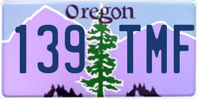 OR license plate 139TMF