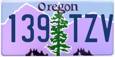 OR license plate 139TZV