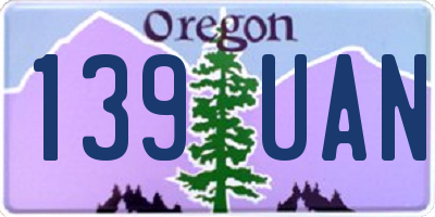 OR license plate 139UAN