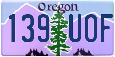 OR license plate 139UOF