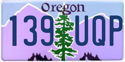 OR license plate 139UQP