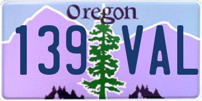OR license plate 139VAL