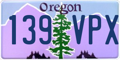 OR license plate 139VPX