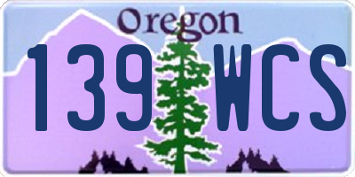 OR license plate 139WCS