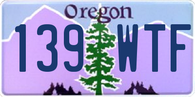 OR license plate 139WTF