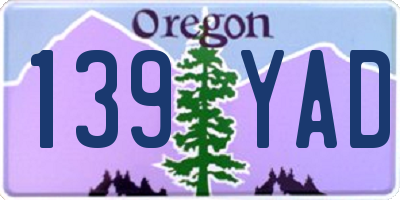 OR license plate 139YAD