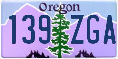 OR license plate 139ZGA
