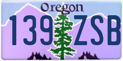 OR license plate 139ZSB
