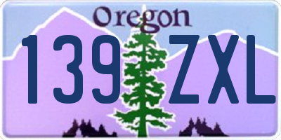 OR license plate 139ZXL