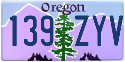OR license plate 139ZYV