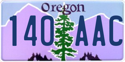 OR license plate 140AAC