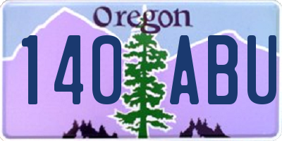 OR license plate 140ABU
