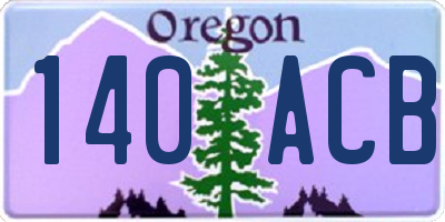 OR license plate 140ACB