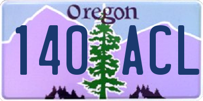 OR license plate 140ACL