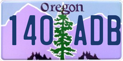 OR license plate 140ADB