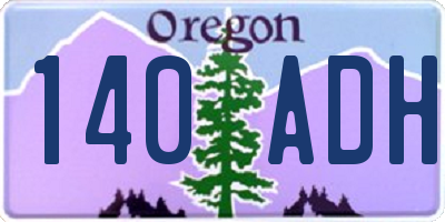 OR license plate 140ADH