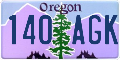 OR license plate 140AGK