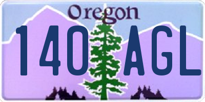 OR license plate 140AGL