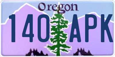 OR license plate 140APK