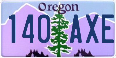 OR license plate 140AXE