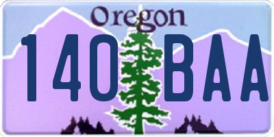OR license plate 140BAA