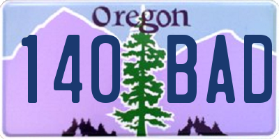 OR license plate 140BAD