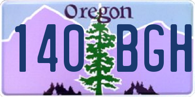 OR license plate 140BGH