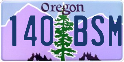 OR license plate 140BSM