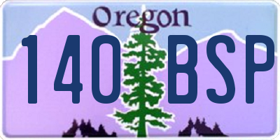 OR license plate 140BSP