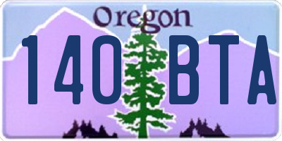 OR license plate 140BTA