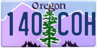 OR license plate 140COH