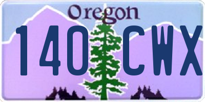 OR license plate 140CWX