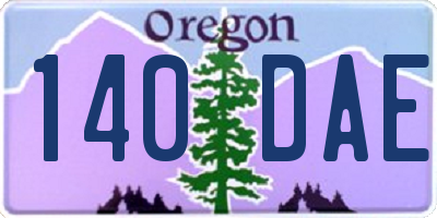 OR license plate 140DAE
