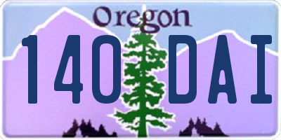 OR license plate 140DAI