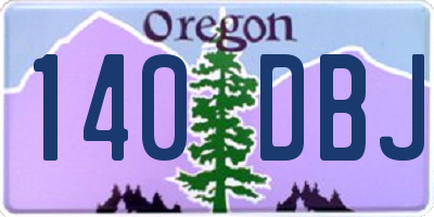 OR license plate 140DBJ