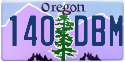 OR license plate 140DBM