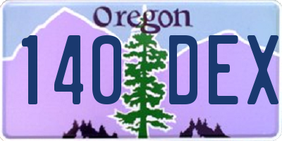 OR license plate 140DEX