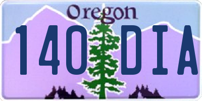 OR license plate 140DIA